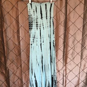 Women’s maxi dress teal with gold over top